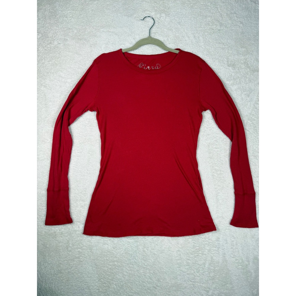 Kirra Long Sleeve Ribbed Top Womens Medium Red Slim‎ Fit Casual Layering